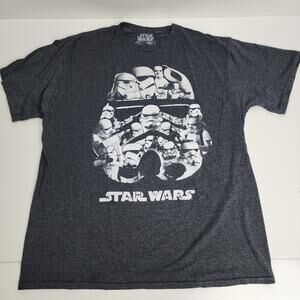 Star Wars Movie Storm Troopers Black Graphic Short Sleeve T-Shirt Men's Size L